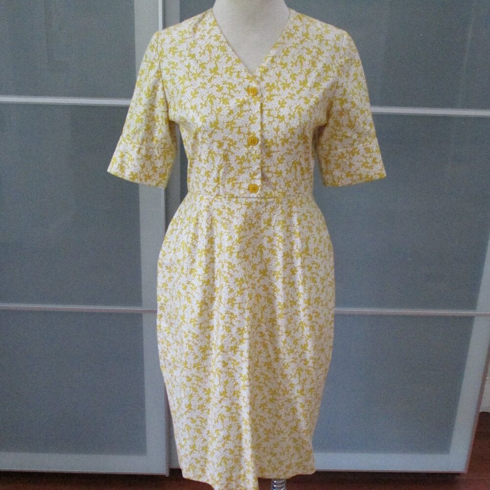 Vintage Handmade 1960's Pencil Wiggle Midi Dress